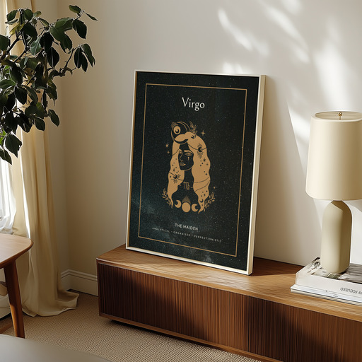 Virgo in Block Print - Custom Zodiac Sign Poster 11