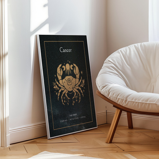 Cancer in Block Print - Custom Zodiac Sign Poster 9