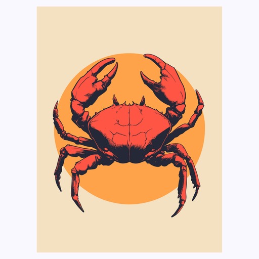 Cancer in Vibrant Grunge Print - Custom Zodiac Sign Poster 6