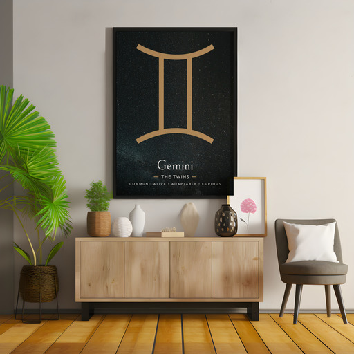Gemini in Simple Sharp Print - Custom Zodiac Sign Poster 10