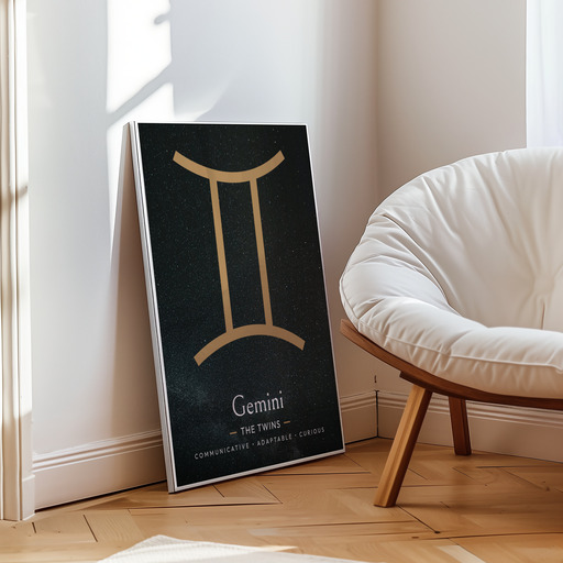 Gemini in Simple Sharp Print - Custom Zodiac Sign Poster 8