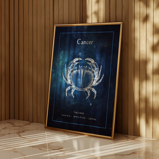 Cancer in Embellished Outline Print - Custom Zodiac Sign Poster 10