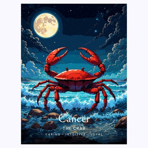 Cancer in Enchanted Surrealism Print - Custom Zodiac Sign Poster 6