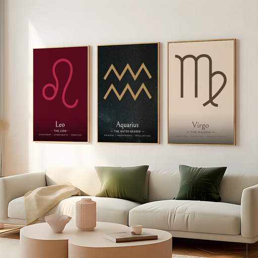 Aquarius in Simple Sharp Print - Custom Zodiac Sign Poster 7