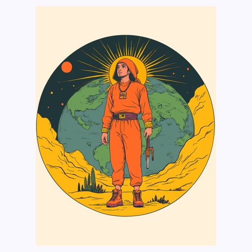 The World in Vibrant Grunge Print - Custom Tarot Card Poster 6
