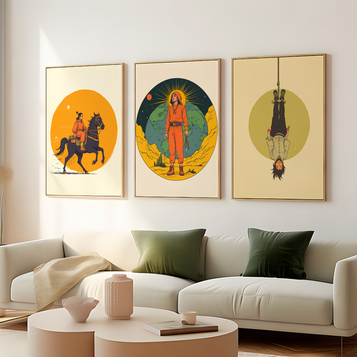 The World in Vibrant Grunge Print - Custom Tarot Card Poster 8