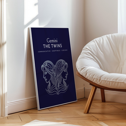 Gemini in Fine Line Print - Custom Zodiac Sign Poster 10