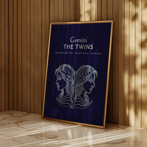 Gemini in Fine Line Print - Custom Zodiac Sign Poster - Custom