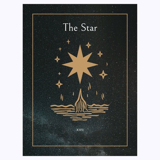 The Star in Block Print - Custom Tarot Card Poster 6