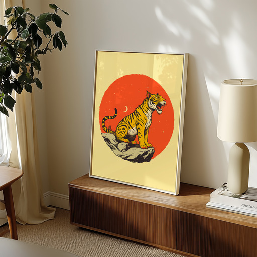 Tiger in Vibrant Grunge Print - Custom Chinese Zodiac Poster 11