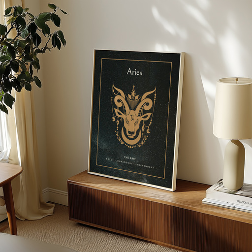 Aries in Block Print - Custom Zodiac Sign Poster 11