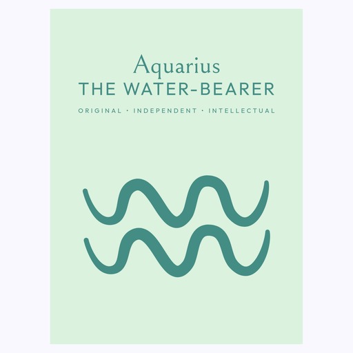 Aquarius in Wavy Paintbrush Print - Custom Zodiac Sign Poster 6