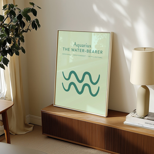 Aquarius in Wavy Paintbrush Print - Custom Zodiac Sign Poster 9