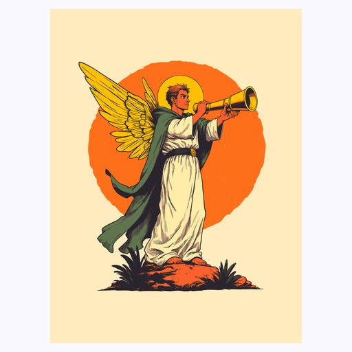 Judgement in Vibrant Grunge Print - Custom Tarot Card Poster 6