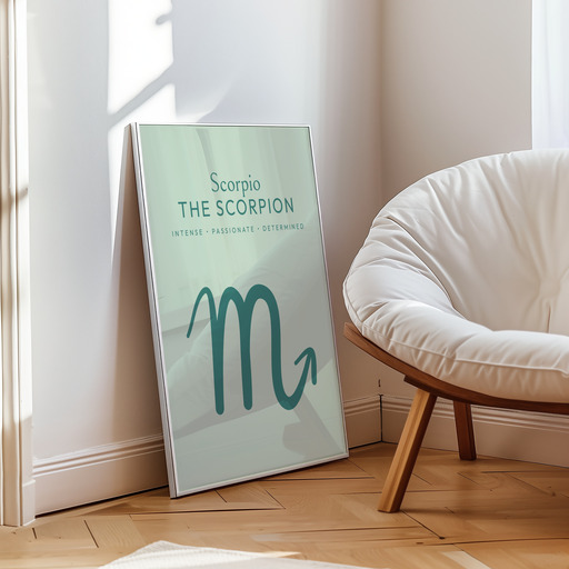 Scorpio in Wavy Paintbrush Print - Custom Zodiac Sign Poster 10