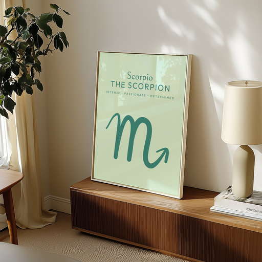 Scorpio in Wavy Paintbrush Print - Custom Zodiac Sign Poster 9