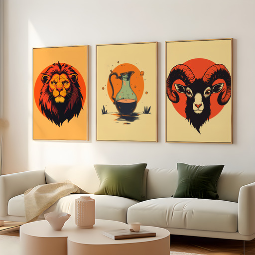 Aquarius in Vibrant Grunge Print - Custom Zodiac Sign Poster 7