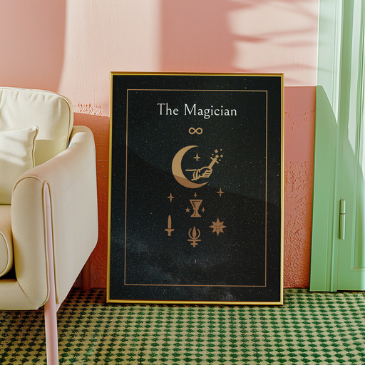 The Magician in Block Print - Custom Tarot Card Poster 10