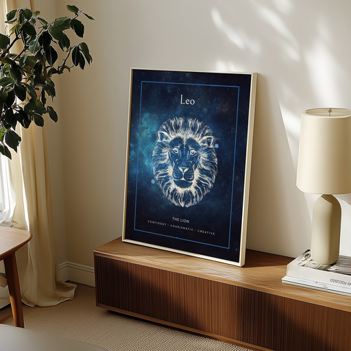 Leo in Embellished Outline Print - Custom Zodiac Sign Poster 11