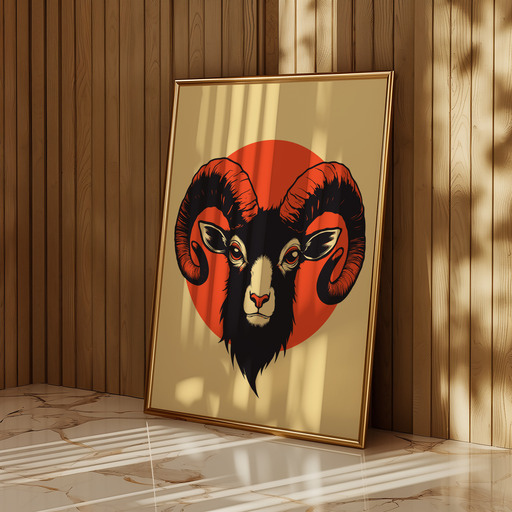 Aries in Vibrant Grunge Print - Custom Zodiac Sign Poster 11