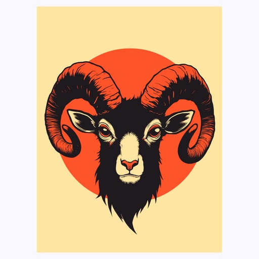 Aries in Vibrant Grunge Print - Custom Zodiac Sign Poster 6