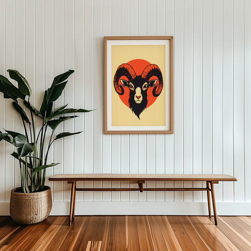 Aries in Vibrant Grunge Print - Custom Zodiac Sign Poster 8