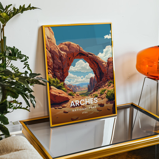 Arches National Park Travel Print - Vintage Travel Art Poster 9