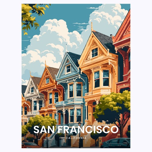 San Francisco Travel Print - Vintage Travel Art Poster 6