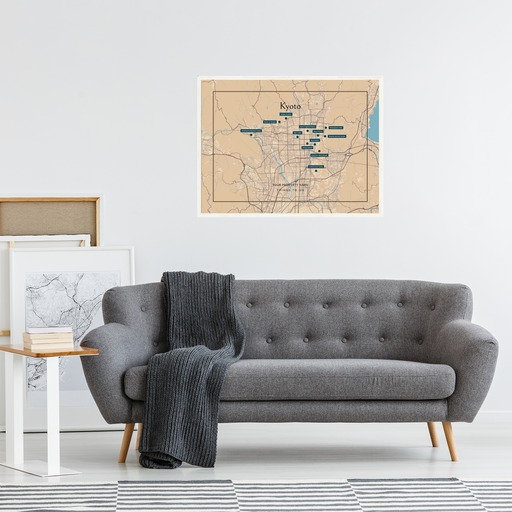 Kyoto Airbnb Tourist Poster in Road Trip - Street Map 10