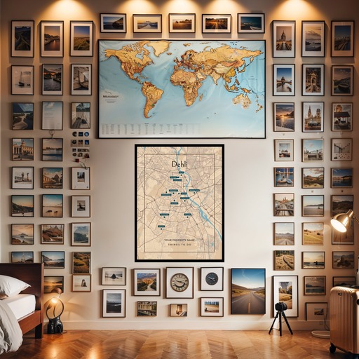 Dehli Airbnb Tourist Poster in Road Trip - Street Map 9