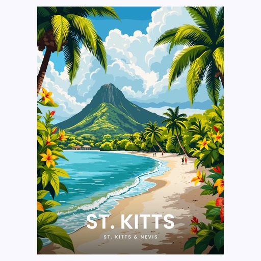St. Kitts Travel Print - Vintage Travel Art Poster 6