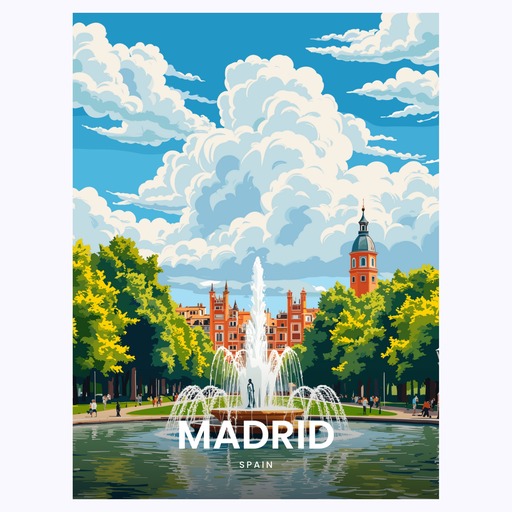 Madrid Travel Print - Vintage Travel Art Poster 6