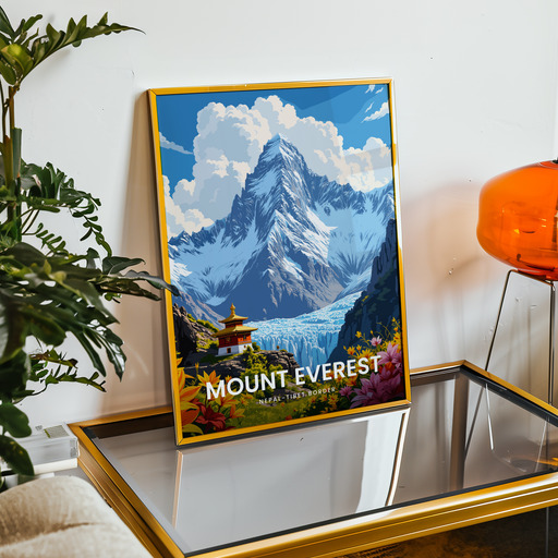 Mount Everest Travel Print - Vintage Travel Art Poster 9