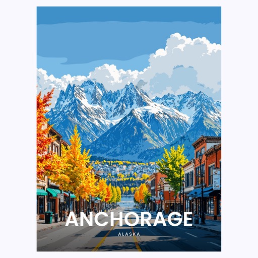 Anchorage Travel Print - Vintage Travel Art Poster 6