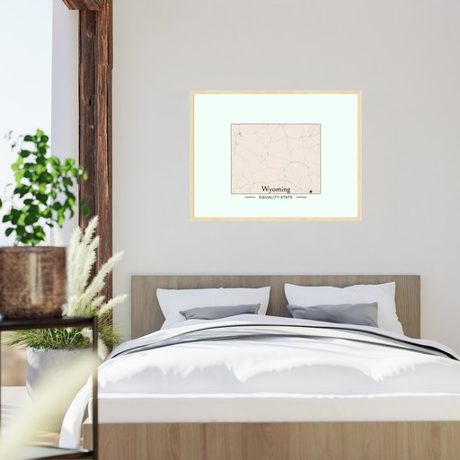 Wyoming State Poster - Boundary Map 8