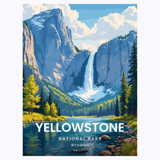 Yellowstone National Park Travel Print - Vintage Travel Art Poster 6