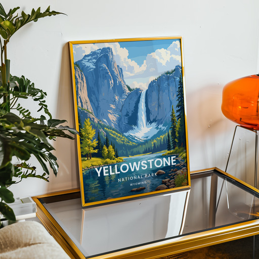 Yellowstone National Park Travel Print - Vintage Travel Art Poster 9