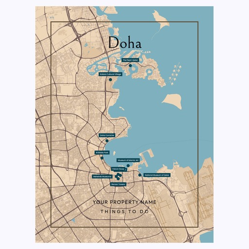 Doha Airbnb Tourist Poster in Road Trip - Street Map 6