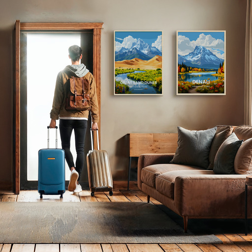 Great Sand Dunes National Park Travel Print - Vintage Travel Art Poster 11