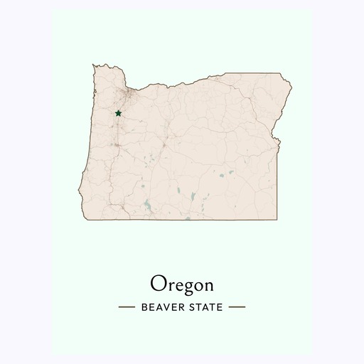 Oregon State Poster - Boundary Map 6