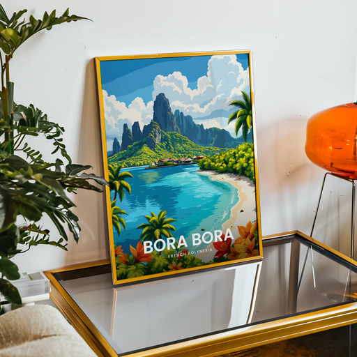Bora Bora Travel Print - Vintage Travel Art Poster 8