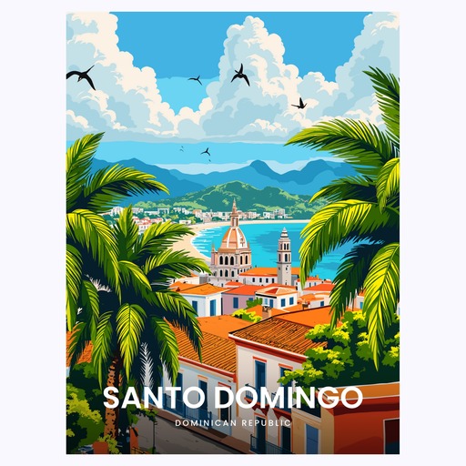 Santo Domingo Travel Print - Vintage Travel Art Poster 6
