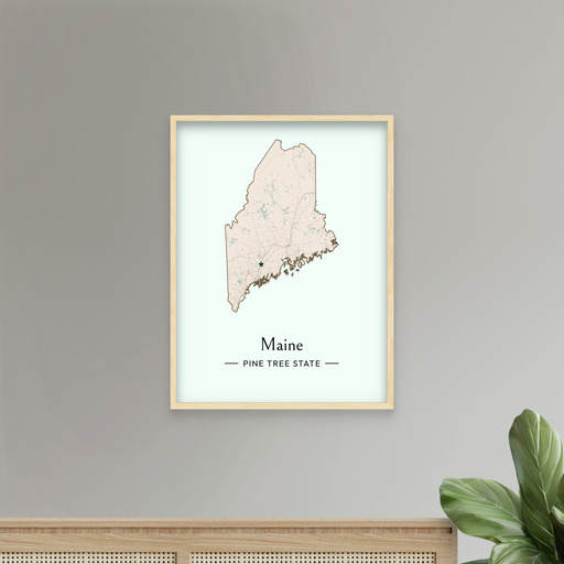 Maine State Poster - Boundary Map 7