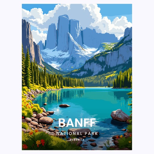 Banff National Park Travel Print - Vintage Travel Art Poster 6