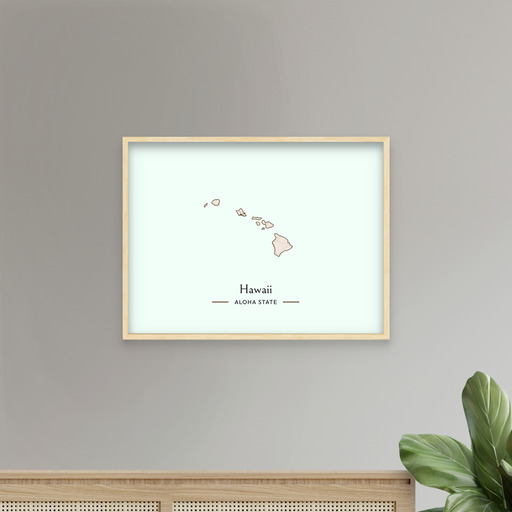 Hawaii State Poster - Boundary Map 8