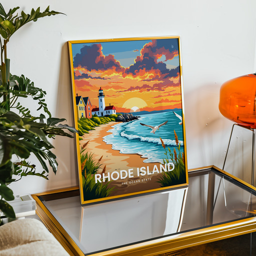Rhode Island Travel Print - Vintage Travel Art Poster 9