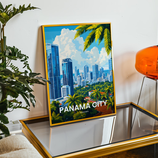 Panama City Travel Print - Vintage Travel Art Poster 9