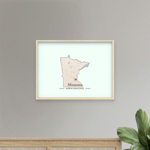 Minnesota State Poster - Boundary Map 7