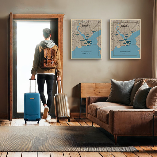 Istanbul Airbnb Tourist Poster in Road Trip - Street Map 10