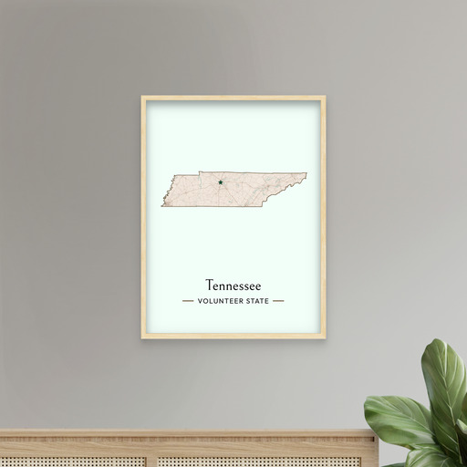 Tennessee State Poster - Boundary Map 8
